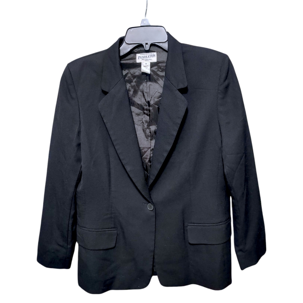 Pendleton Black Classic Single Button Wool Blazer… - image 1